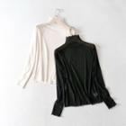 Lettuce Edge Long-sleeve Mock Turtleneck T-shirt
