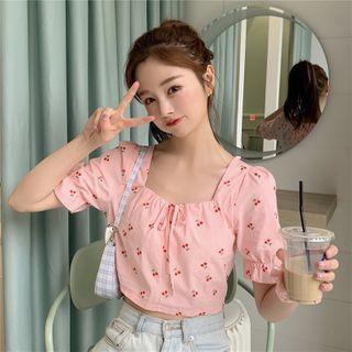 Short-sleeve Fruit Pattern Blouse