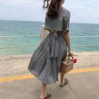 Plaid Open-back Dress