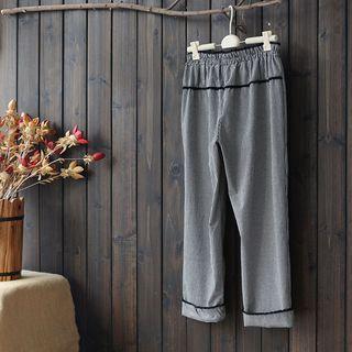 Plaid Straight-fit Pants