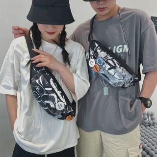 Print Nylon Sling Bag