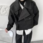 Asymmetric Cropped Woolen Jacket
