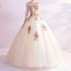 Floral Embroidered Wedding Ball Gown