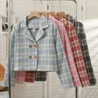 Plaid Double-breasted Light Jacket In 5 Colors