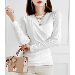 Wrap-front Crewneck T-shirt