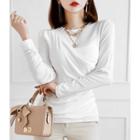Wrap-front Crewneck T-shirt