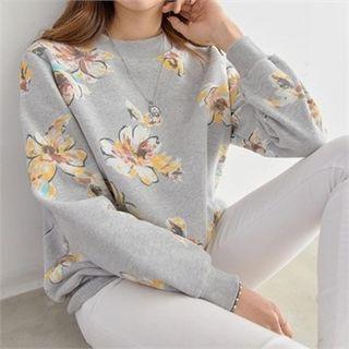 Round-neck Flower-pattern Pullover