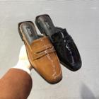 Patent Square-toe Loafers Mules