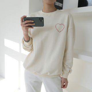 Letter Heart-printed Sweatshirt