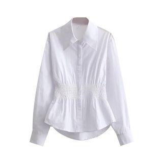 Smocked-waist Shirt