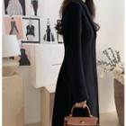 Hidden-button A-line Wool Coat