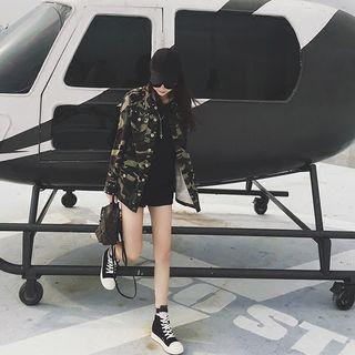 Camouflage Printed Button Jacket