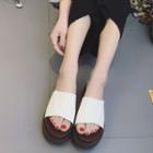 Peep-toe Platform Mule Sandals