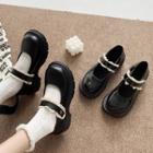 Lace Trim Platform Block Heel Mary Jane Shoes