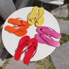 Faux-leather Flip-flops In 10 Colors