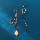 Non-matching Musical Note Drop Earring 1 Pair - Stud Earring - One Size