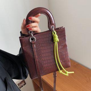 Croc Grain Faux Leather Crosssbody Bag