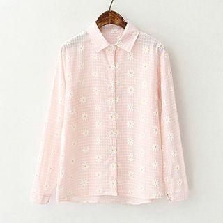 Floral Long-sleeve Blouse
