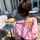 Tie-back Pintuck-waist Shirt