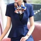 Short-sleeve Tie Waist Blazer / Fitted Skirt / Dress Pants / Camisole Top
