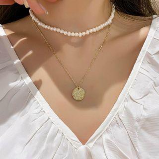 Layered Necklace 1pc - A - Gold - One Size