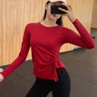 Long-sleeve Tie Accent Sports Top