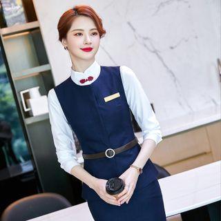 3/4-sleeve Shirt / Vest / Mini Pencil Skirt / Dress Pants