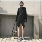 Loose-fit Asymmetric Long Pullover Black - One Size