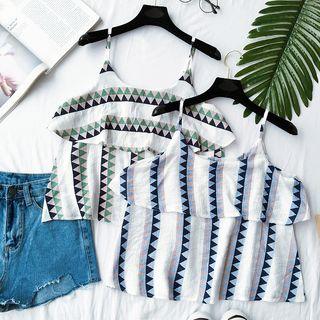 Pattern V-neck Camisole Top