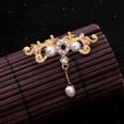 Faux Pearl Drop Brooch