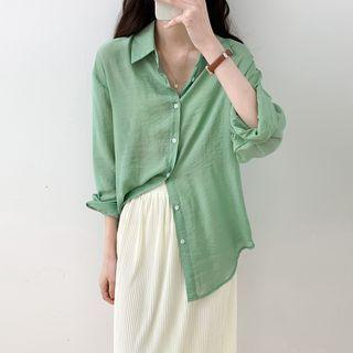 V-neck Plain Oversize Shirt