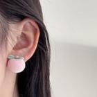 Apple Stud Earring 1 Pair - S925 Silver - Pink - One Size