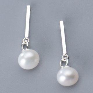 925 Sterling Silver Faux Pearl Dangle Earring 1 Pair - S925 Silver - Earring - One Size