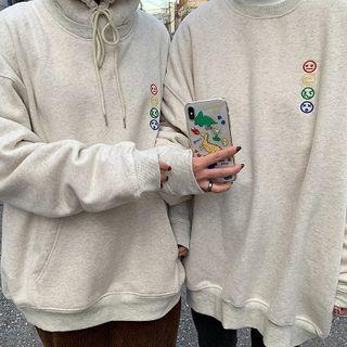 Print Drawcord Long-sleeve Sweatshirt