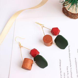 Wood Dangle Earring / Clip-on Earring