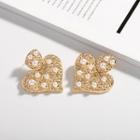Faux Pearl Ear Stud 1 Pair - E789 - Gold - One Size