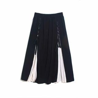 Maxi A-line Skirt Black & White - One Size