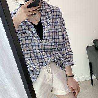 Lapel 3/4-sleeve Shirt