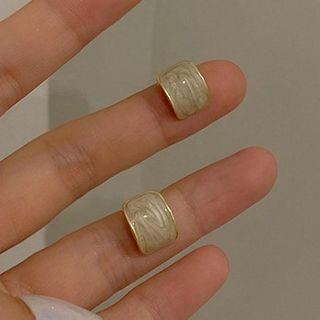 Glaze Alloy Earring 1 Pair - Gold & Gray - One Size