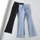 Mid Rise Split Bootcut Jeans