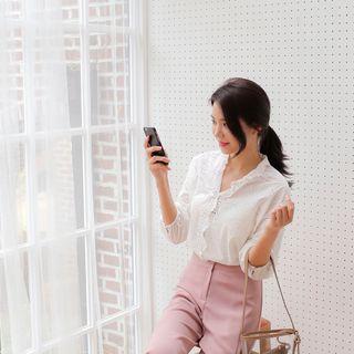 Eyelet-laced Blouse