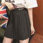 Heart-embroidered Pleated Skirt