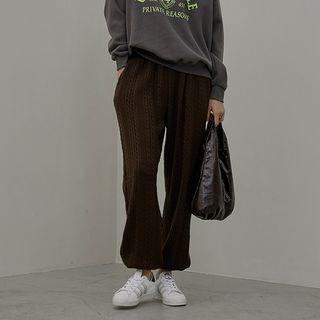 Pocket-side Cable-knit Jogger Pants