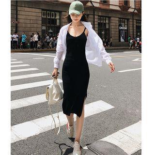 Set: Plain Shirt + Sleeveless Bodycon Dress