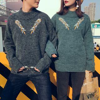 Embroidered Couple Knit Sweater