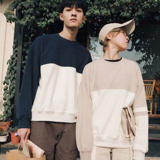 Color-block Long-sleeve Crewneck Sweatshirt