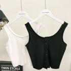 Buttoned Cropped Camisole Top