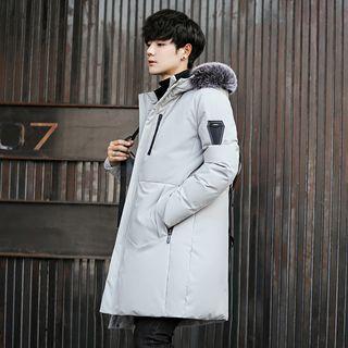 Applique Furry Hood Down Coat