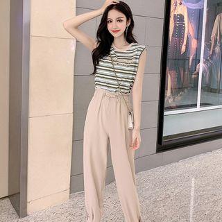 Set: Striped Sleeveless Top + Harem Pants