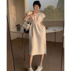 Chain-accent Elastic-waist Midi Dress